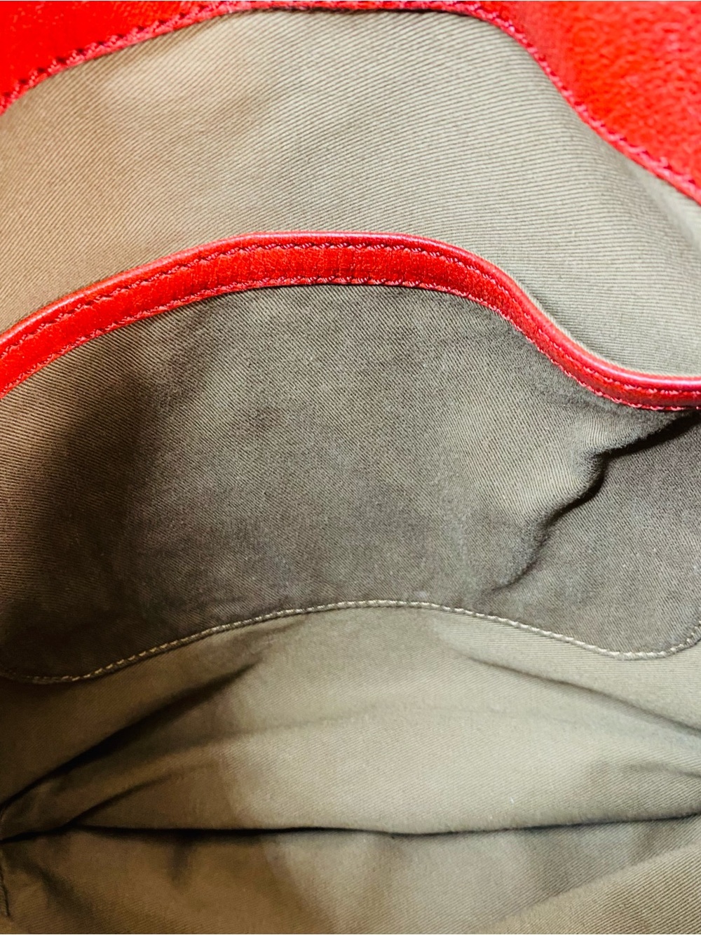 Vintage Chloé Harley Canvas Leather Crossbody Shoulder Bag Beige Red Y2K Phoebe - Picture 14 of 15